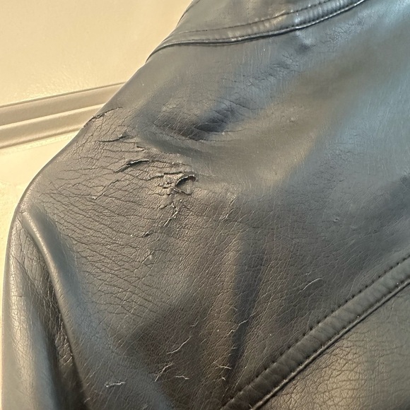 Women's Avenue Black Leather Jacket Mob wives vibe - Picture 11 of 12